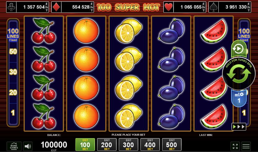 100 super hot slot
