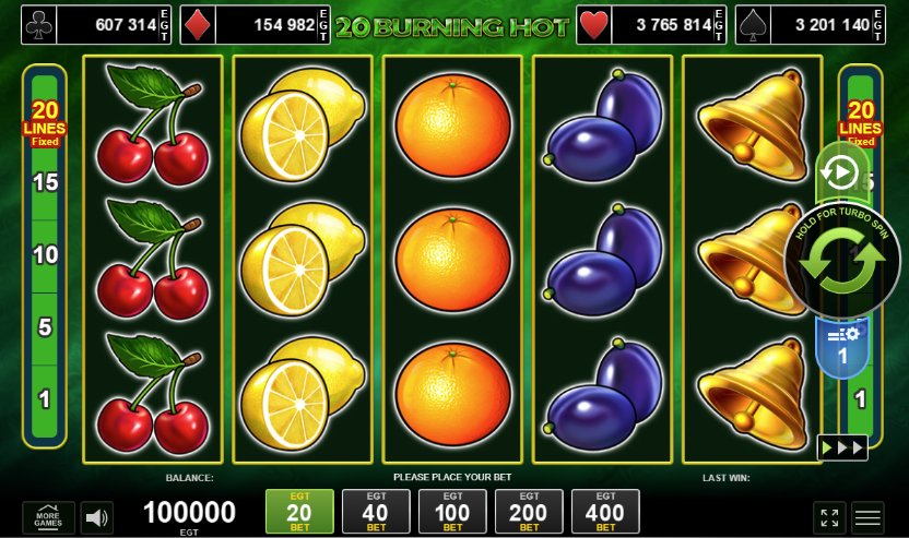 20 burning hot slot